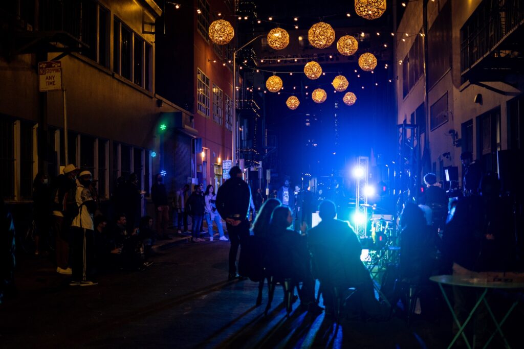 Skybridge On Stevenson at Night