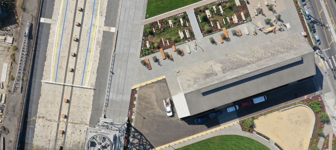 Aerial view of Crane Cove park