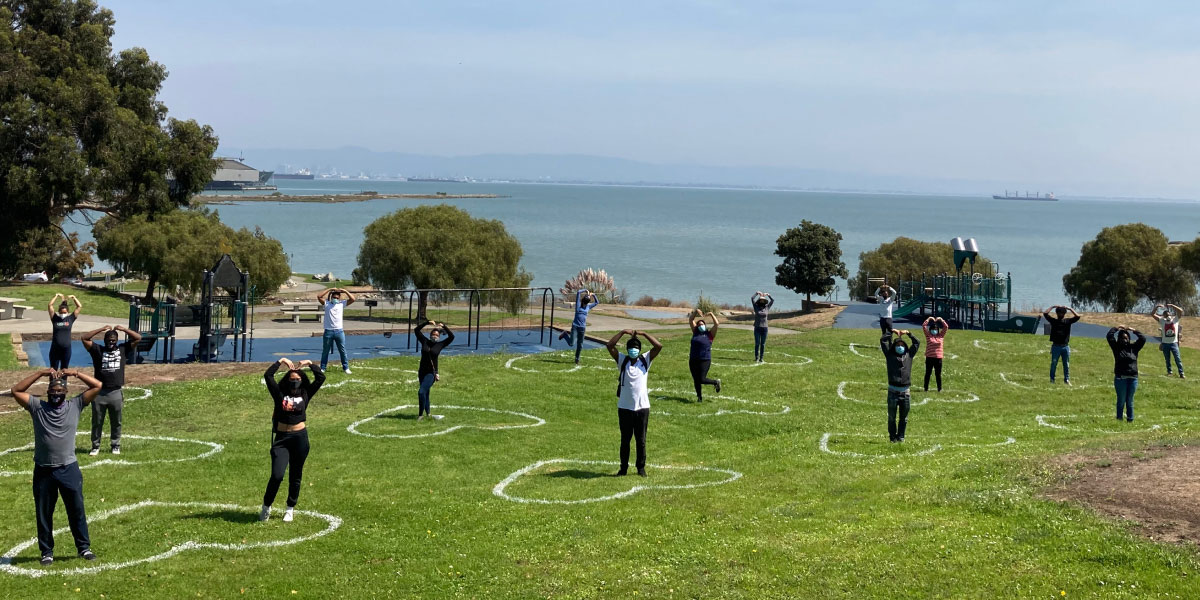 Group showing park love