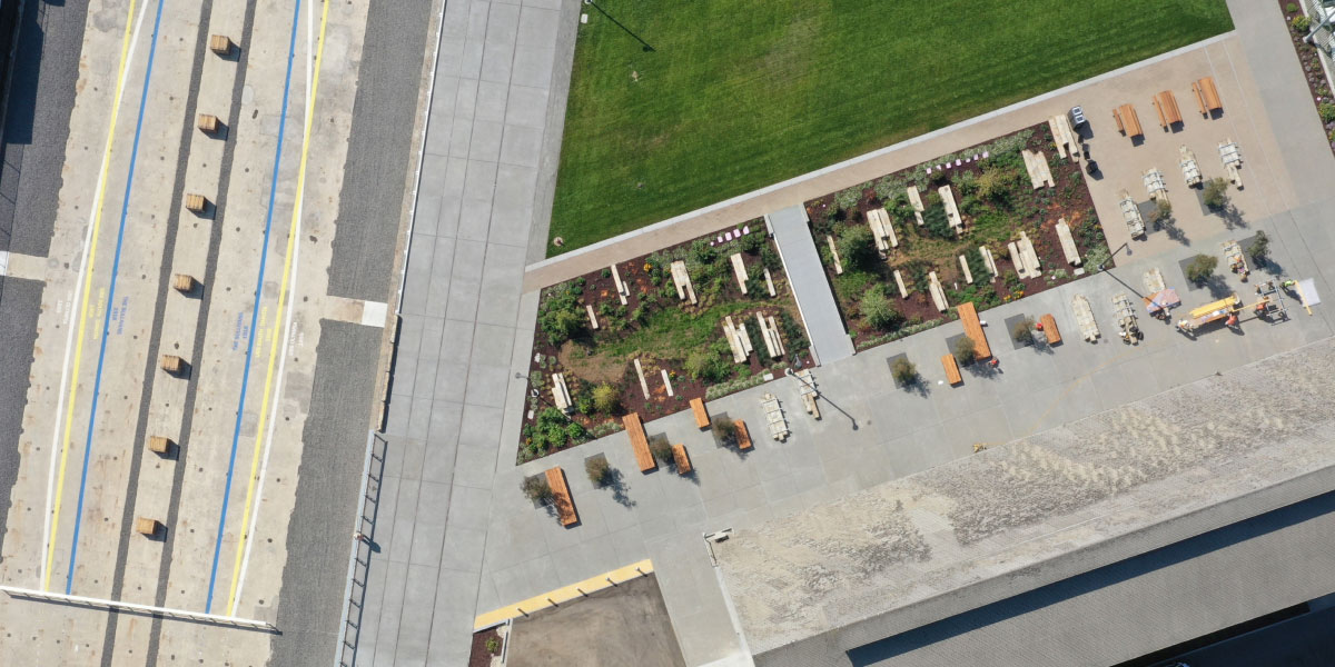 Aerial view of Crane Cove park